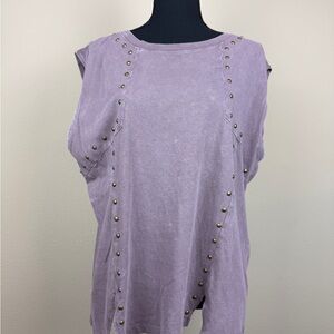 Gilded Intent Purple Studded Muscle Tee